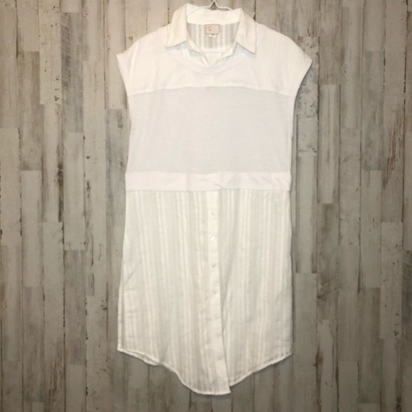 ANTHRO Postmark Londra Layered Tunic White XS - Picture 3 of 12